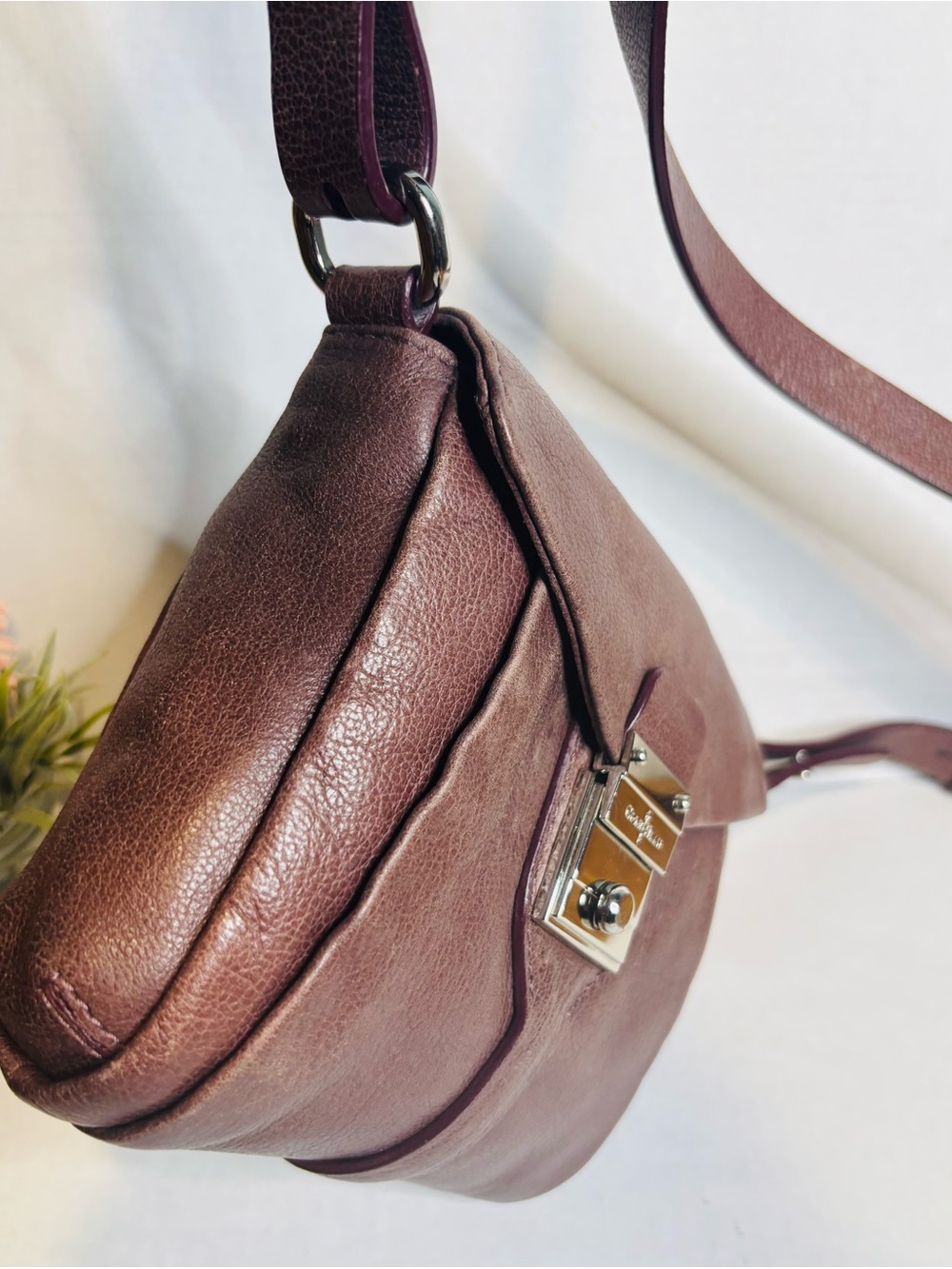 Cole Haan Chestnut Brown Leather Crossbody Bag - Picture 2 of 10